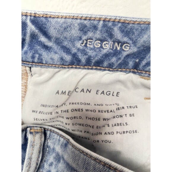 American Eagle Jegging Size 6 Women's Patched Distressed High-Rise Stretch Jeans - Picture 8 of 10